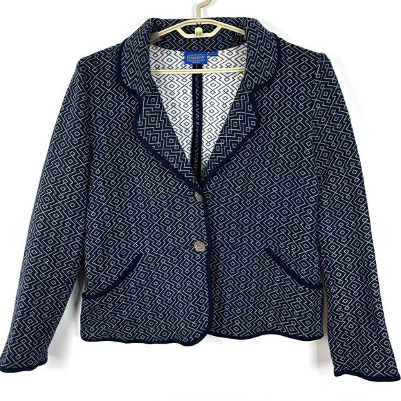 Pendleton Jackets & Blazers - Pendleton Knit Cotton 2-Button Blazer XL Southwest Geometric pockets